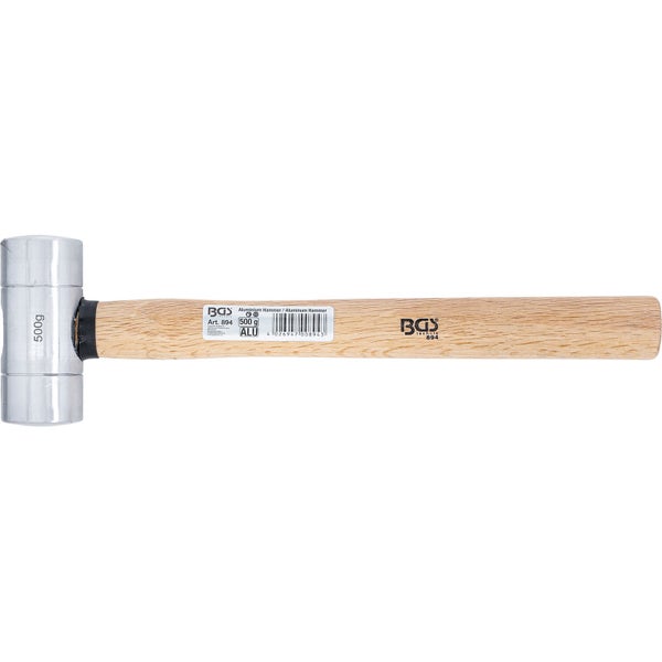 BGS Aluminiumhammer mit Holzgriff, 500 Gramm