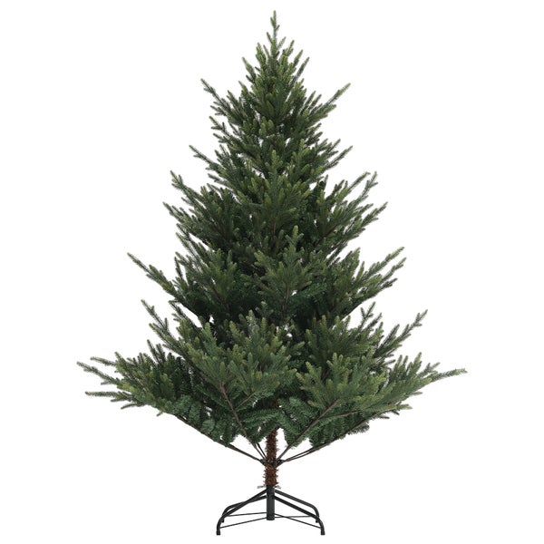 HOMCOM Künstlicher Weihnachtsbaum, 180 cm Christbaum mit 1046 Spitzen, Stahlständer, schwer entflammbar, für Weihnachten Deko, Indoor, Grün