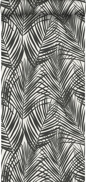 Walls4You Tapete tropische Blätter Schwarz-Weiß - 53 cm x 10.05 m - 935308