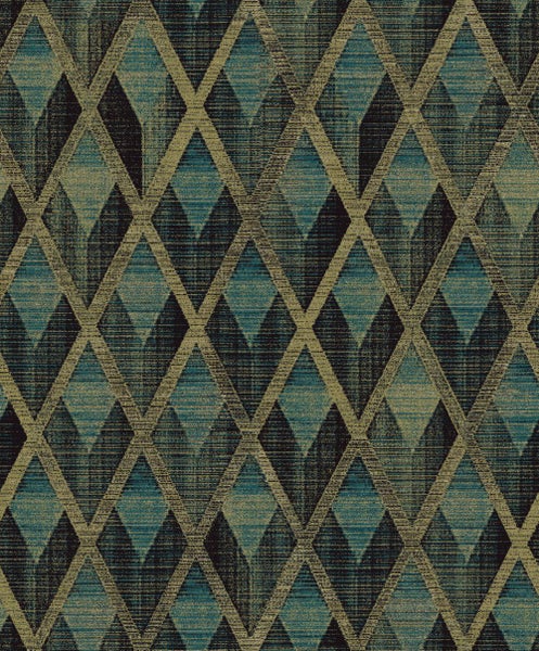 Masureel Tapete geometrisches Motiv Blau - 53 cm x 10.05 m - 630094