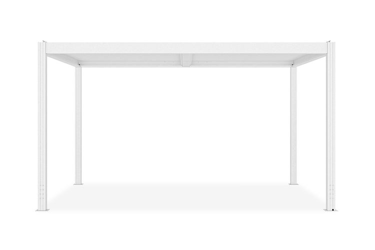 Pergola Aluminium Lamellendach SANTA B395 x T305 x H220 cm, Aluminiumpfosten 10 x 10 cm,  Weiß