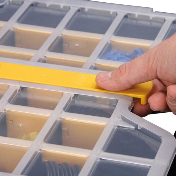 PROREGAL SparSet 10 x Sortimentskasten EuroPlus Basic HxBxT 7,2 x 46,5 x 37,5 cm Schwarz-Transparent-Gelb