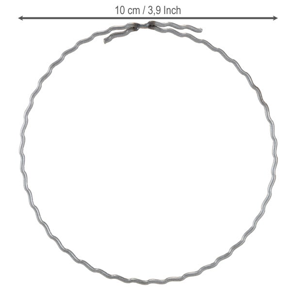 Rundes Metallelement mit einer Größe von 10 cm