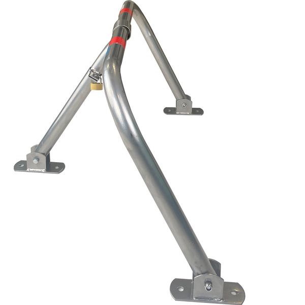 Diebstahlsicherung aus Metall mit Vorhängeschloss