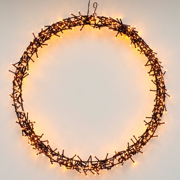 ECD Germany Lichterkranz 500 LEDs, Ø 58cm, Warmweiß, IP44, Türkranz, Fensterkranz, Weihnachtsdeko, Kranz, Weihnacht Ring, Fensterlicht, Weihnachten, Weihnachtsdekoration, Weihnachtsbeleuchtung