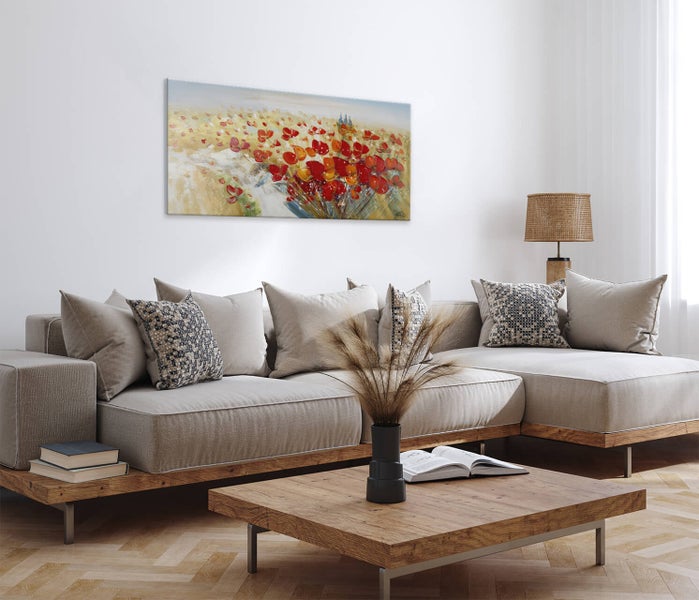 Handgemaltes Gemälde Acrylfarbe 120x60cm Rot
