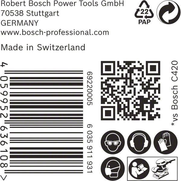 Bosch EXPERT C470 Schleifpapier, 80 x 133 mm, K 40, 50 Stück - 2608901660