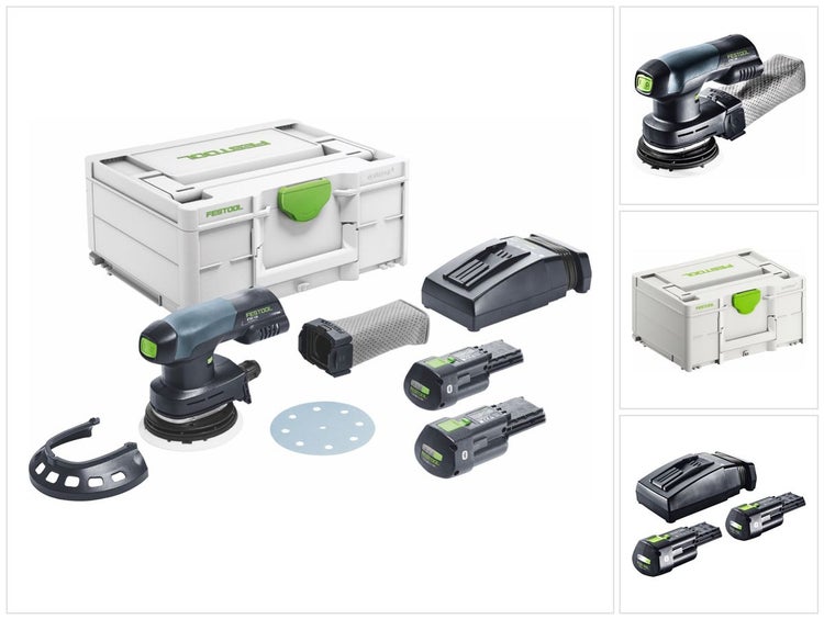 Festool ETSC 125 3,0 I-Plus Akku Exzenterschleifer 18 V 125 mm Brushless ( 577694 ) + 2x Akku 3,0 Ah + Ladegerät + Systainer