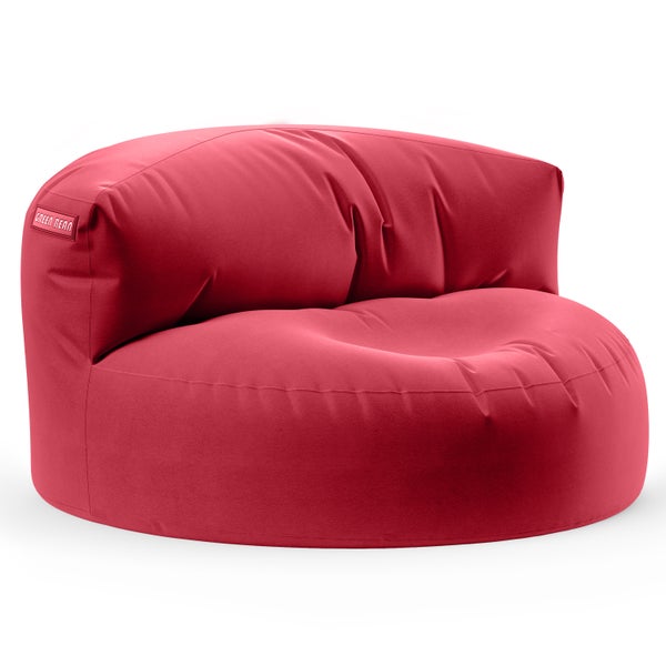 Roter Sitzsack mit Rückenlehne