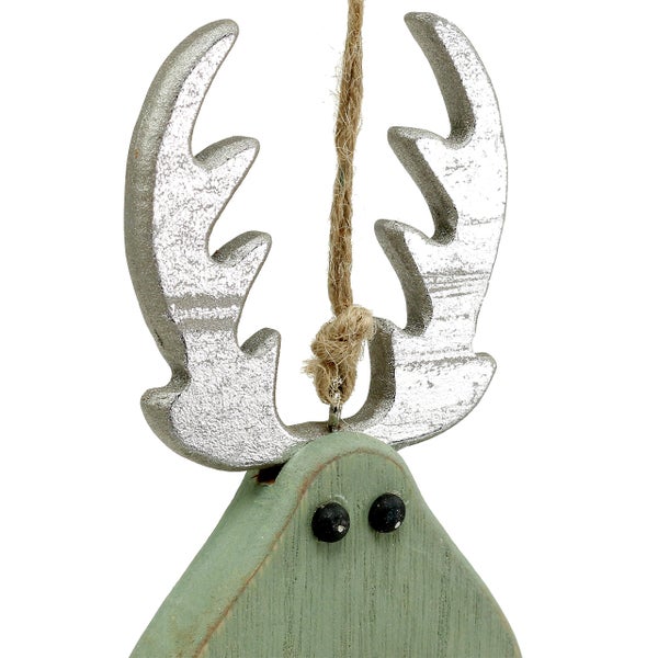 Dekorativer Elch Anhänger mit Geweih und Kordelaufhängung