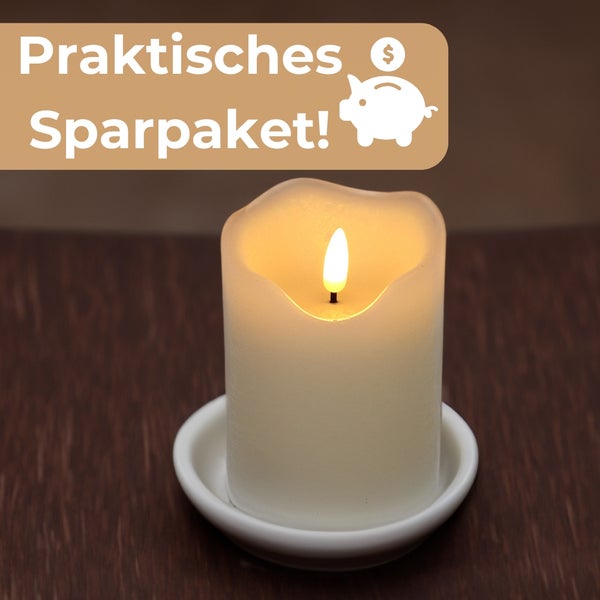 Dekorative LED Kerze im praktischen Sparpaket