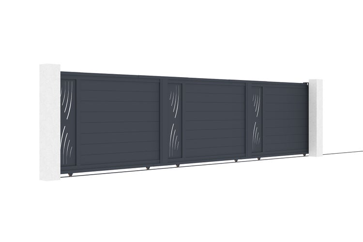 Schiebetor 6m VELETA H.140cm Aluminium + RANGER C300 Motorisierung