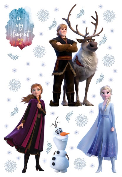 Disney Wandtattoo Die Eiskönigin Blau, Braun und Lila - 85 x 65 cm - 600168