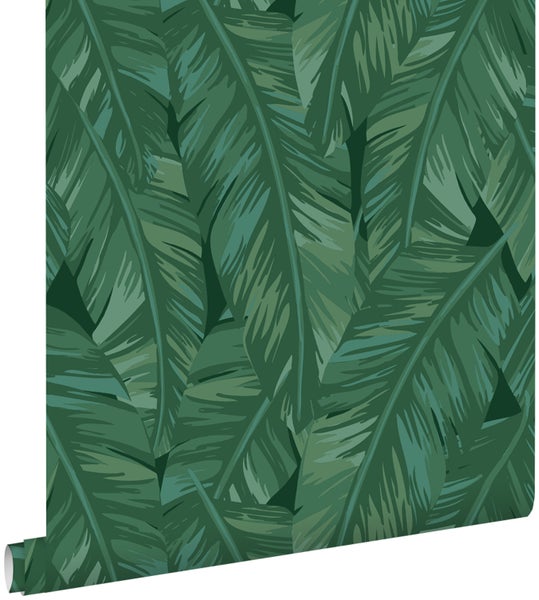 ESTAhome Tapete Bananenblätter Emeraldgrün - 53 cm x 10.05 m - 139016