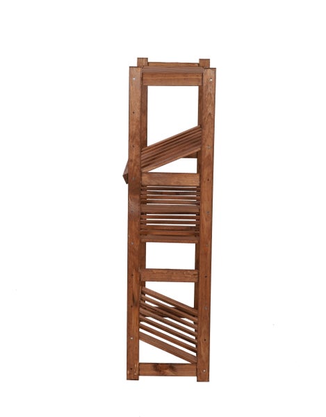 PROREGAL Getränkekisten- & Weinregal SPREEWALD HxBxT 124x70x33cm 12 Flaschen auf 2 Ebene + 2 Ebenen für Kisten + Ablage Massives Kiefernholz Braun geölt