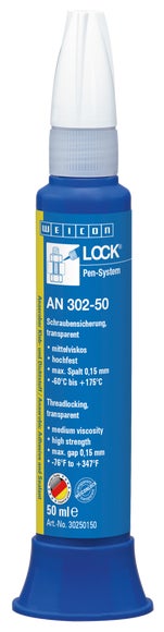 WEICONLOCK® AN 302-50 Schrauben- und Stehbolzensicherung | hochfest, mittelviskos | 50 ml | transparent