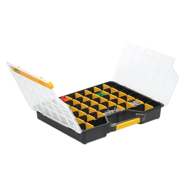 PROREGAL SparSet 10 x Sortimentskasten EuroPlus Basic HxBxT 7,2 x 46,5 x 37,5 cm Schwarz-Transparent-Gelb
