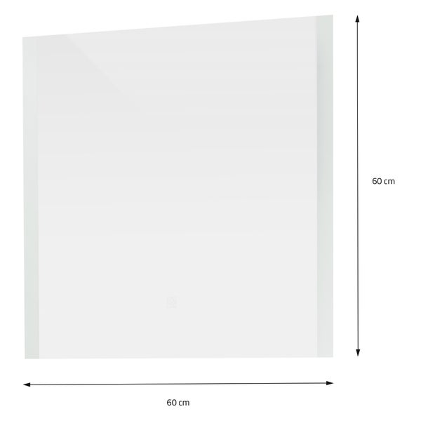 ML-Design Badspiegel, Weiß, Led-Spiegel mit Touchschalter 60 x 60 cm, Glas, Badezimmerspiegel mit Beleuchtung, Wandspiegel, Spiegel mit LED-Licht, Touch-Bedienung, Lichtspiegel, Badezimmer Spiegel