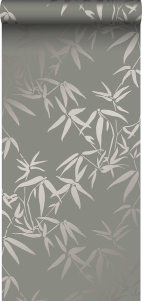 Origin Wallcoverings Tapete Bambusblätter Grau - 0,53 x 10,05 m - 347739