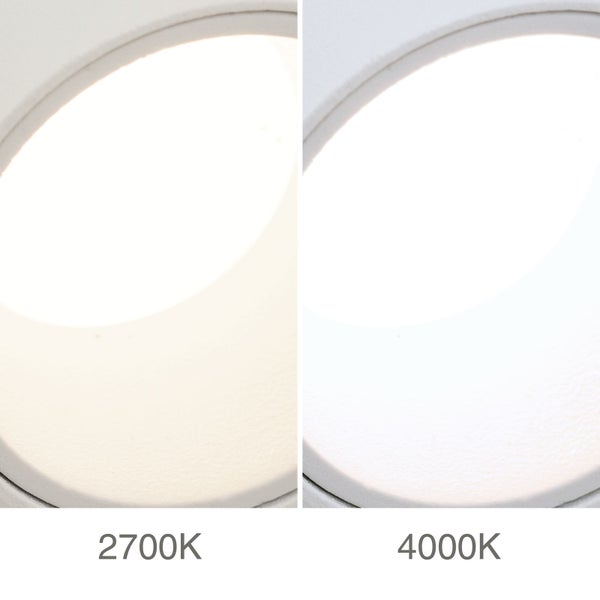 Vergleich von 2700 Kelvin und 4000 Kelvin Farbtemperatur für Lampen