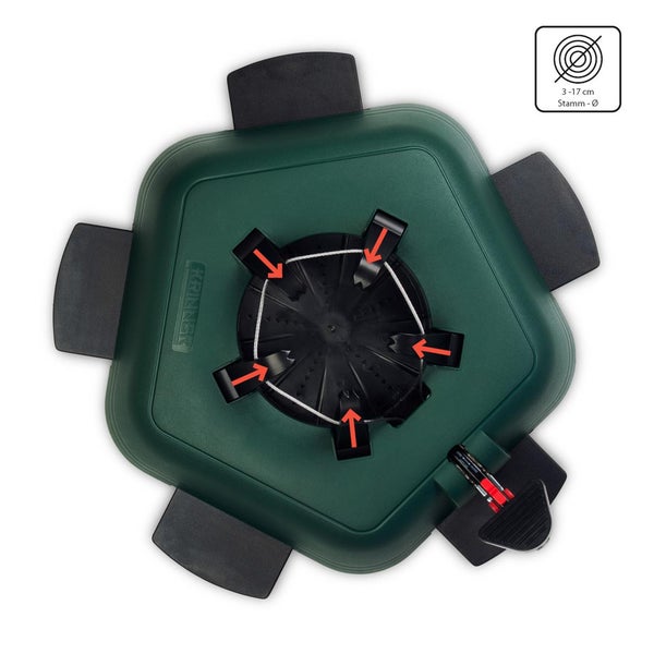 Krinner Christbaumständer mit Seilzugtechnik für Baumstämme mit einem Durchmesser von 3 bis 17 Zentimetern