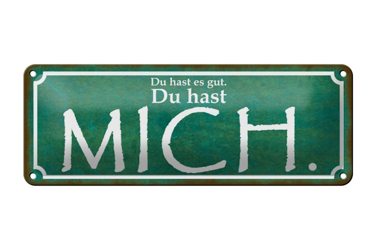 Blechschild Spruch 27x10cm Du hast es gut Du hast MICH Dekoration