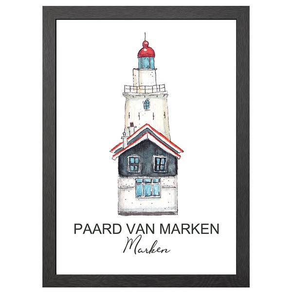 Paard van Marken Leuchtturm Poster Im A2-Rahmen - Joyin