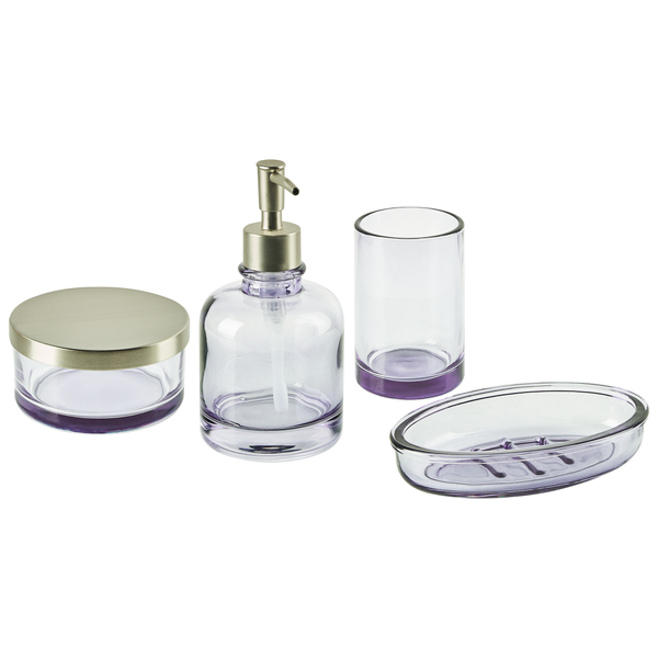 Badaccessoires Set 4-teilig TELMA Glas Violett
