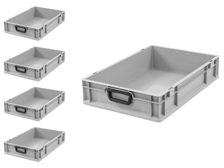 PROREGAL Spar Set 5x Eurobox Nextgen Portable Duo HxBxT 12 x 40 x 60 cm 23 Liter Eurobehälter Transportbox Transportbehälter Stapelbehälter