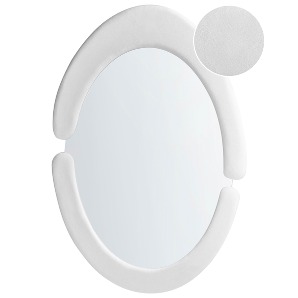 Wandspiegel MASSAY 53 cm 90 cm Samtstoff Weiß