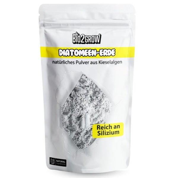 Bio2Grow Diatomeenerde, natürliches Pulver aus Kieselalgen in einer Verpackung