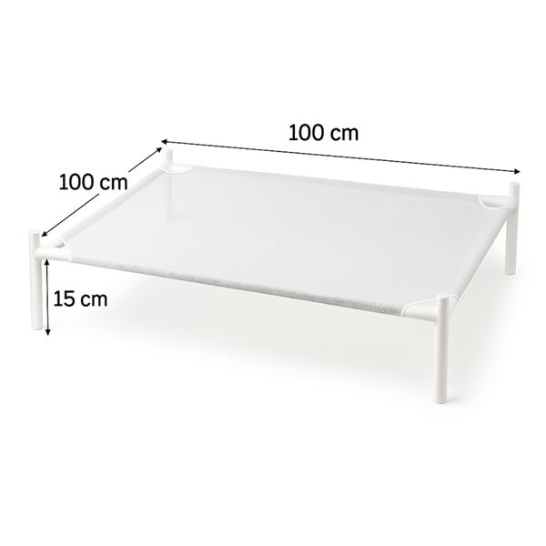 Hundebett, erhöht, Maße 100 x 100 x 15 cm