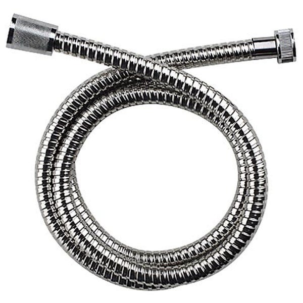 Flexibler Duschschlauch aus Metall mit glänzender Oberfläche für Duscharmaturen.