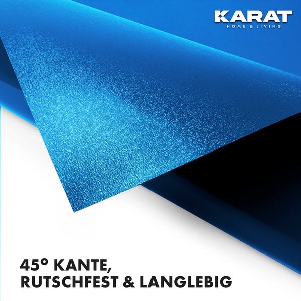 FLOORDIREKT Untersetzer Majesty  - mit abgeschrägter Kante für Blumentöpfe - Bodenschutz - Blau - 60 cm - Rund