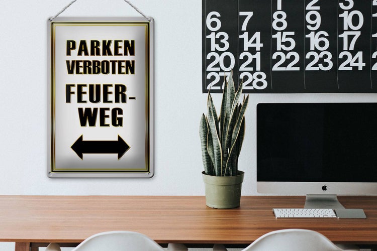 Blechschild Hinweis 20x30cm Parken verboten Feuerweg