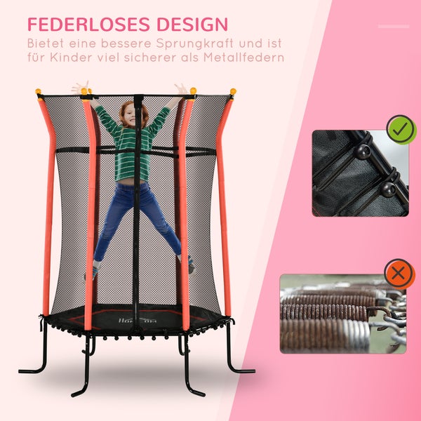 Schwarzes Gartentrampolin mit Sicherheitsnetz und federlosem Design