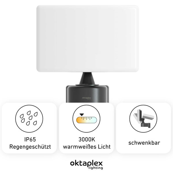Cali LED Strahler Außen 3000K warmweiß 2940 Lumen IP65 Außenstrahler 230V Außenleuchte anthrazit