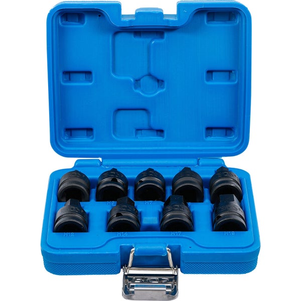 BGS Kraft-Bit-Einsatz-Satz Antrieb Innenvierkant 12,5 mm (1/2) Innensechskant 5 - 19 mm 9tlg. - 5485