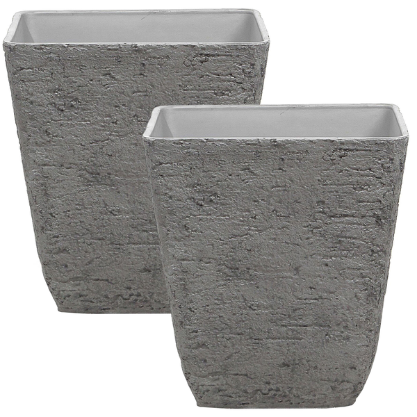 Set mit 2 Blumentöpfen DELOS 49 cm Grau
