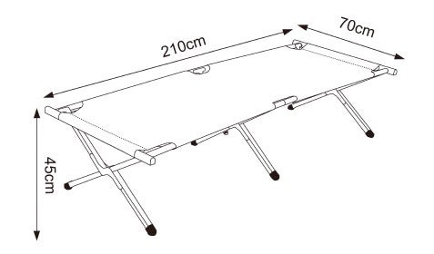 Alu Campingbett Feldbett 210cm Tosali L