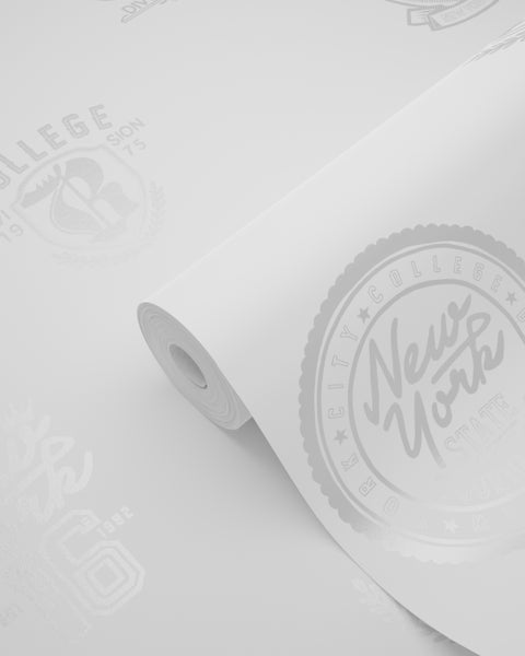 Tapetenrolle mit College-Motiven