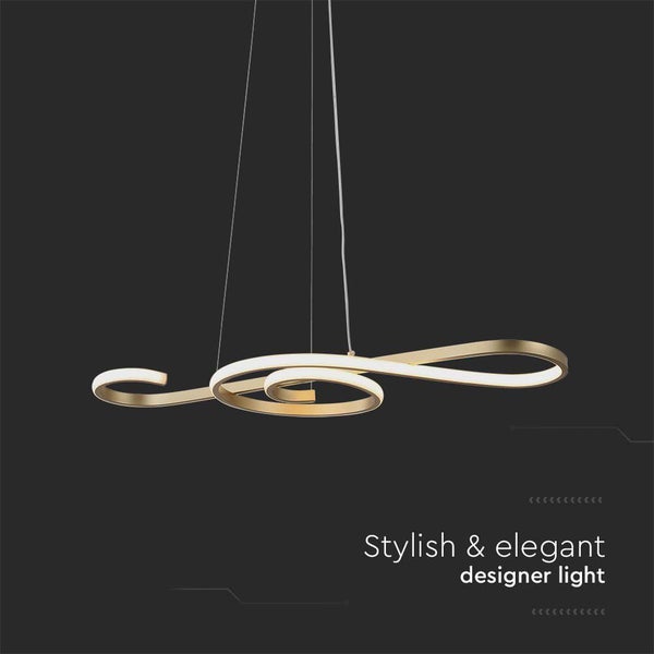 Design-Hängeleuchte mit geschwungenen Formen und LED-Beleuchtung