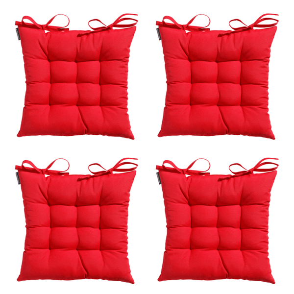 Sitzkissen Tuscany Panama rot - Ca. 46x46 cm - 4er-Set