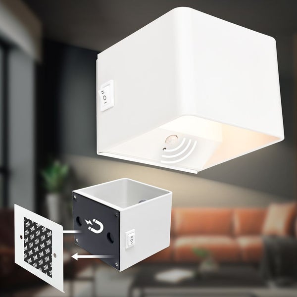 LED Wandleuchte Wandlampe ohne Stromanschluss Bewegungsmelder Akku ohne Bohren
