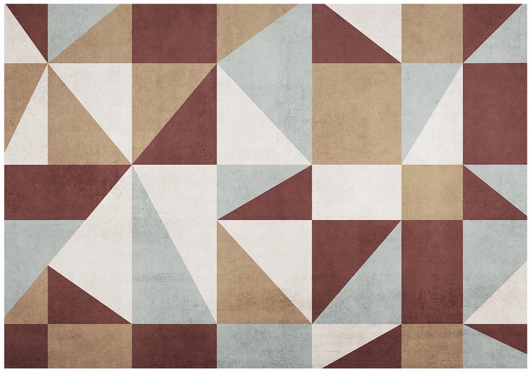 Geometrisches Fliesenmuster mit Dreiecken und Quadraten