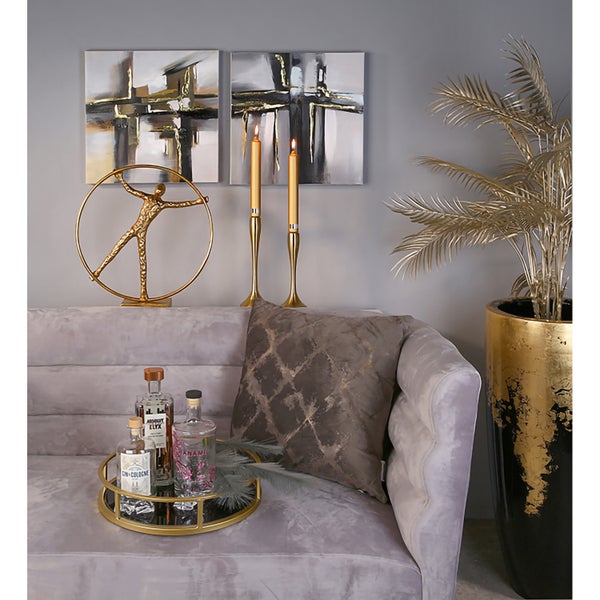 Übertopf XXL GILDE Übertöpfe Höhe 76cm goldfarben, schwarz Fiberglas, Poly