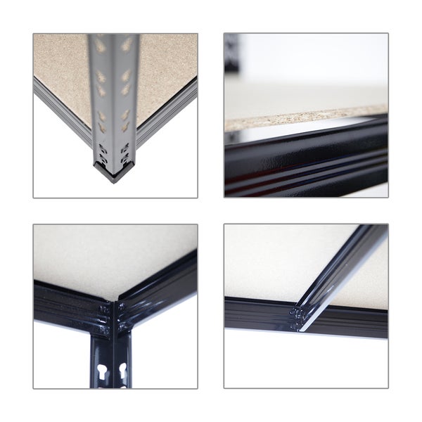 PROREGAL Schwerlastregal Giant Tiger HxBxT 200 x 120 x 60 cm Fachlast 265 kg 5-Ebenen Schwarz