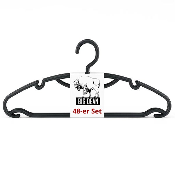 Schwarzer Kleiderbügel, 48er-Set