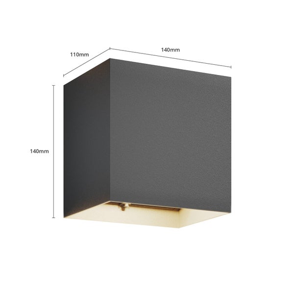 Lucande LED Wandleuchte außen Evie (spritzwassergeschützt (Modern) in Alu aus Aluminium (2 flammig, ) - Außenwandleuchten Wandlampe Led Außenlampe Outdoor für Außenwand/Hauswand