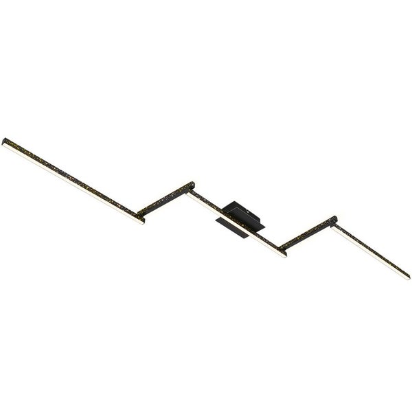 Briloner Leuchten STAFF - Wand-& Deckenleuchte - 3719055 - Glitzereffekt durch Laserlochoptik - 24W ? 2800 lm - Warmweiß 3000K - Backlighteffekt - 227 x 12 x 7 cm